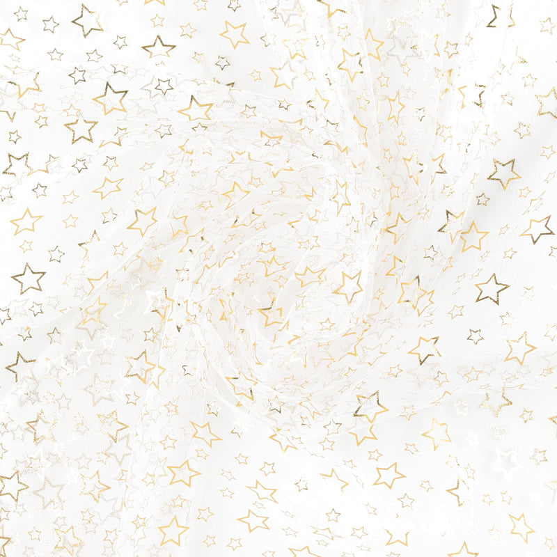 Tulle étoilé - Blanc/Or