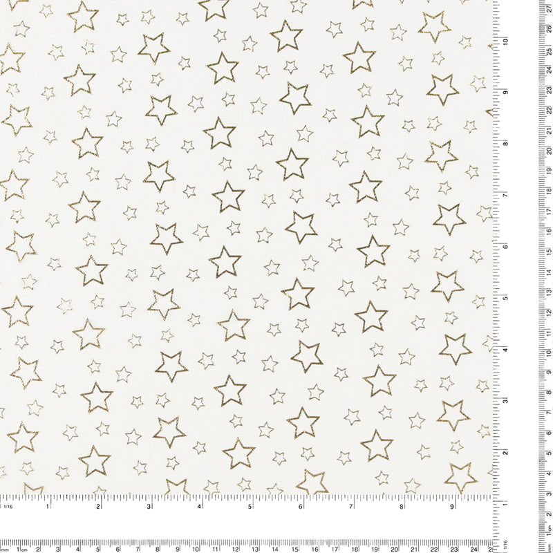 Tulle étoilé - Blanc/Or