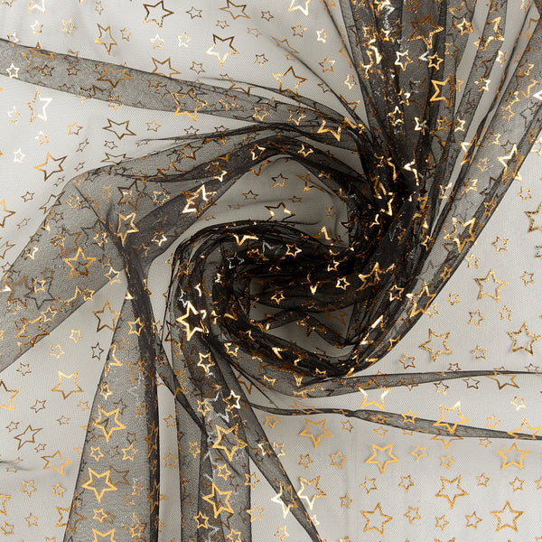 Tulle étoilé - Noir/Or