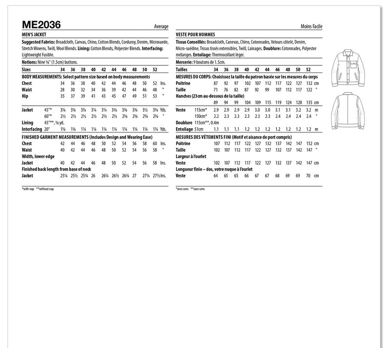 ME2036 Men's Jacket (34-36-38-40-42)