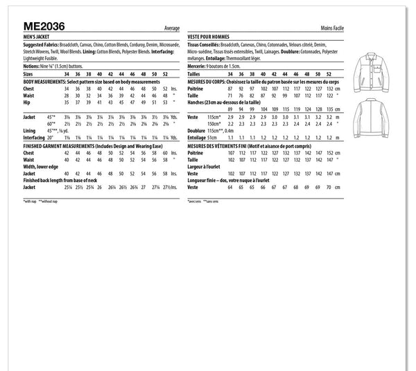 ME2036 Men's Jacket  (44-46-48-50-52)