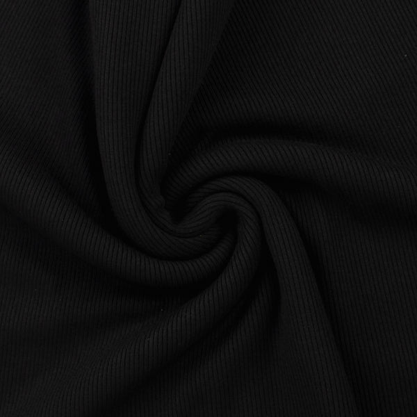 Tricot côte - 2x2 - 002 - Noir
