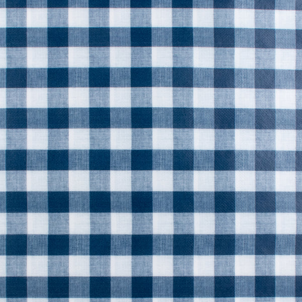 Home Decor Fabric - Tablecloth Vinyl - Check - Blue