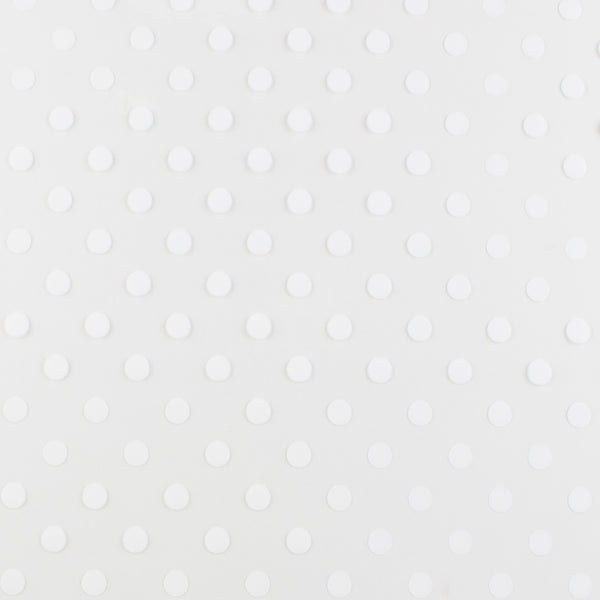 Home Decor Fabric - Tablecloth Clear Vinyl - Polkadots - White