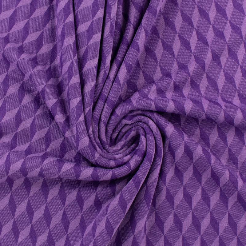 Tricot 3D Imprimé - NOVARA - 002 - Mauve