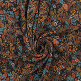 Printed Crepe - ROTTERDAM - 007 - Black & Teal