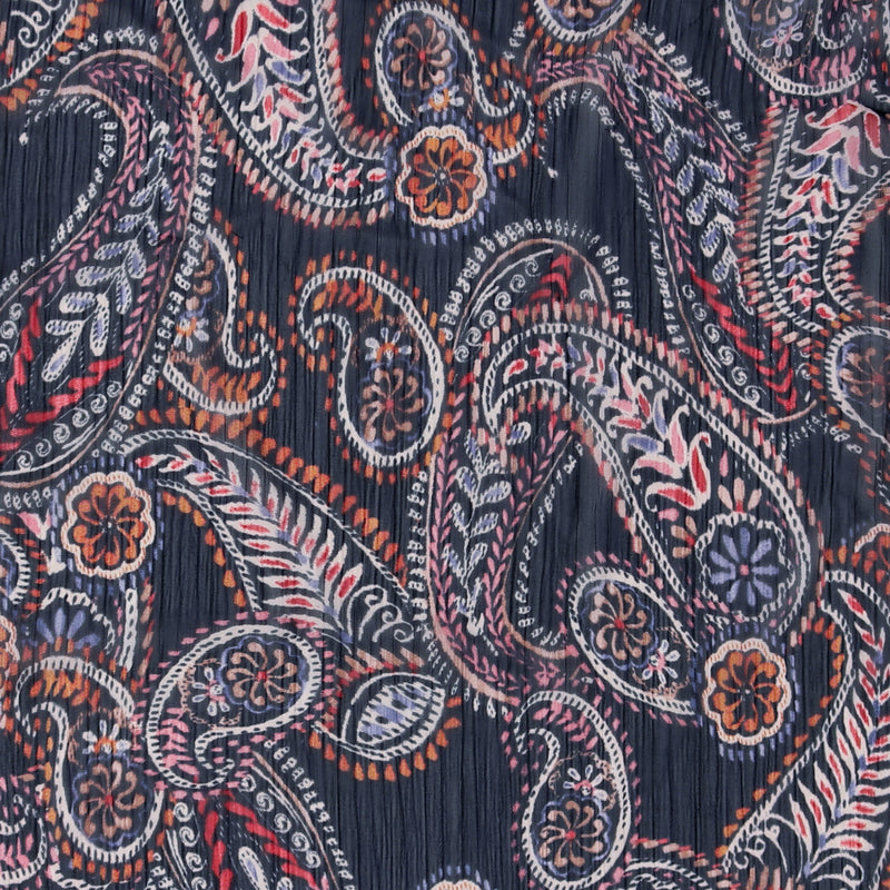 Chiffon imprimé - ROTTERDAM - 006 - Marine