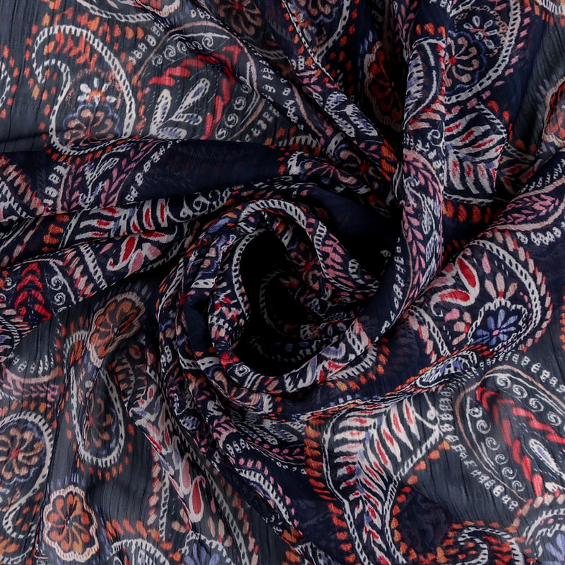 Chiffon imprimé - ROTTERDAM - 006 - Marine