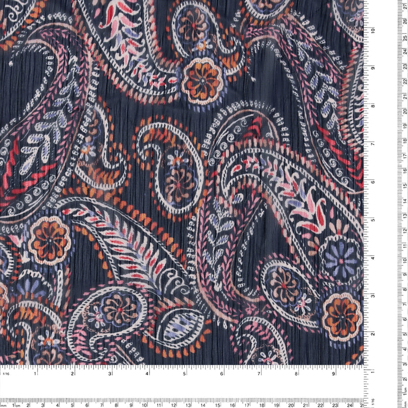 Chiffon imprimé - ROTTERDAM - 006 - Marine