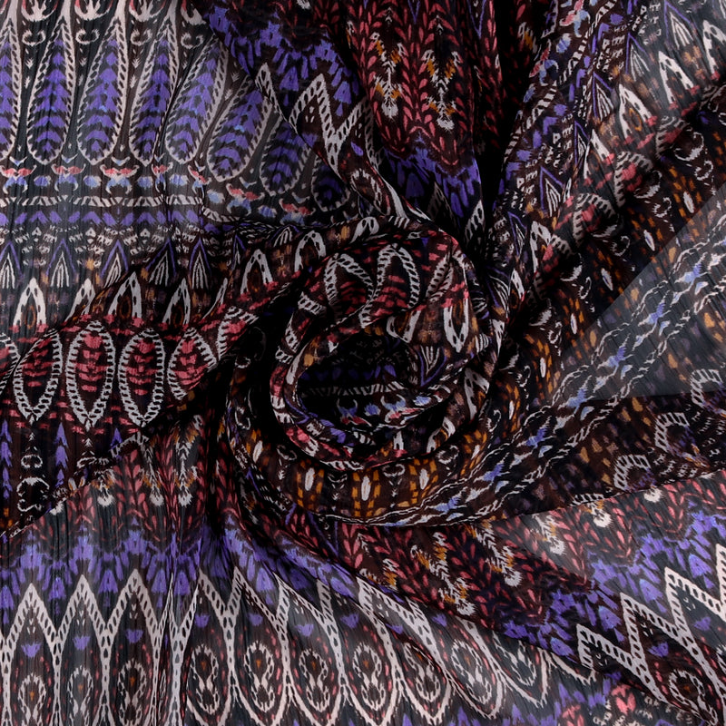 Chiffon imprimé - ROTTERDAM - 007 - Noir