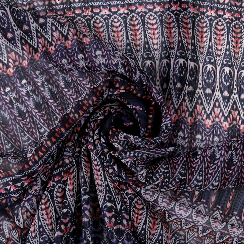 Printed Chiffon - ROTTERDAM - 008 - Navy