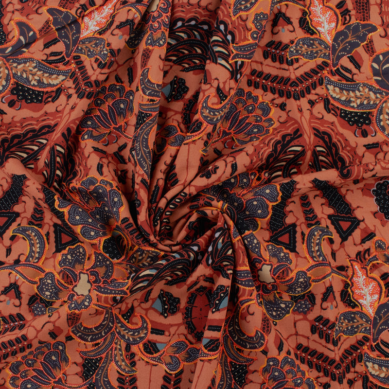 Viscose imprimé - ROTTERDAM - 003 - Vermillon