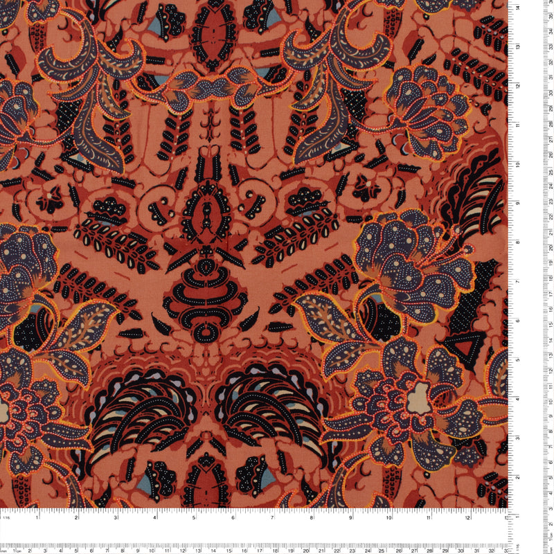 Viscose imprimé - ROTTERDAM - 003 - Vermillon