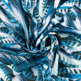 Satin imprimé - CLARISSA - 002 - Bleu Foncé