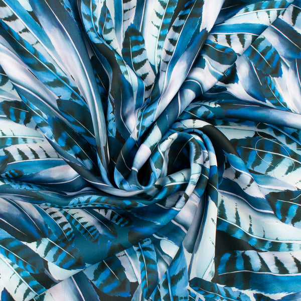 Satin Print - CLARISSA - 002 - Dark Blue