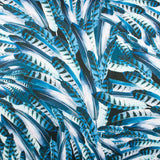 Satin imprimé - CLARISSA - 002 - Bleu Foncé