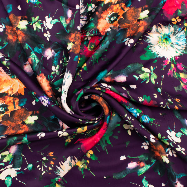 Satin Print - CLARISSA - 006 - Eggplant