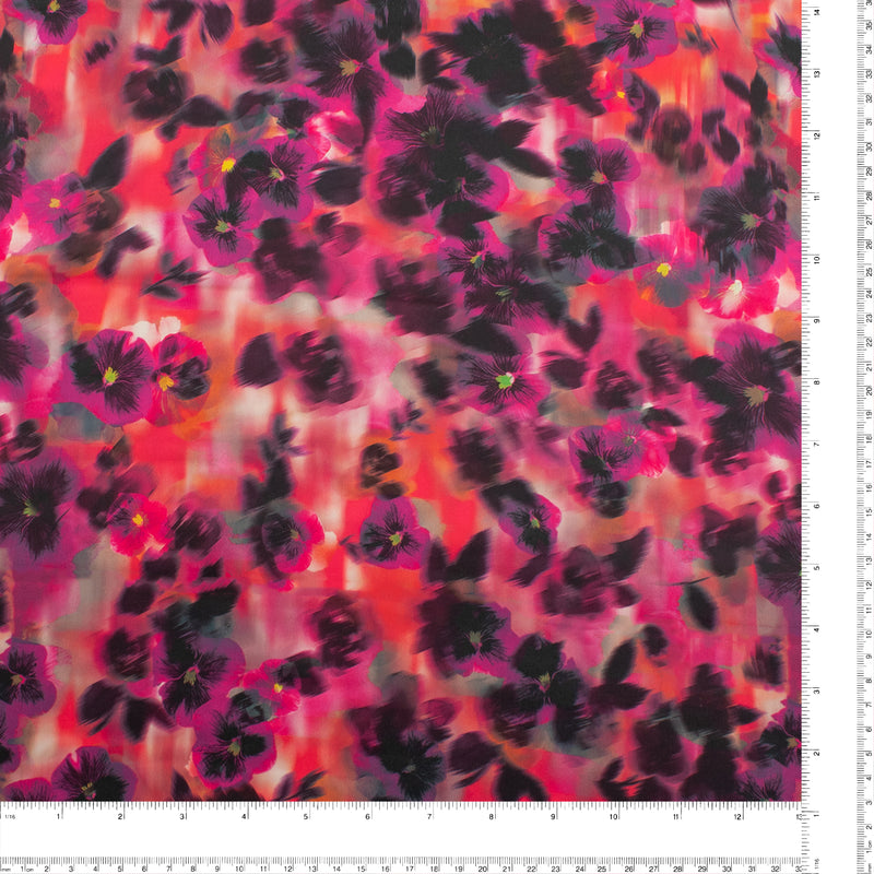 Satin imprimé - CLARISSA - 007 - Rose