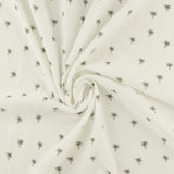 Gaze de Coton imprimé - LE DODO - 002 - Blanc
