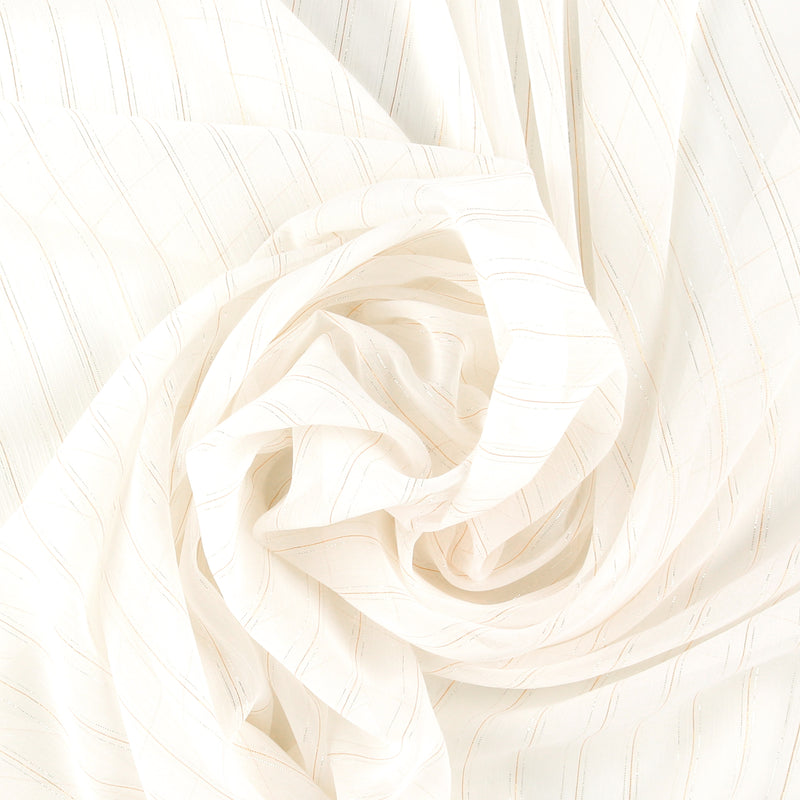 Metallic Chiffon - CLARA - 001 - White