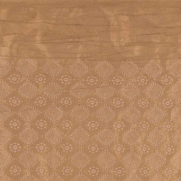 Embroidered Faux Suede - ACADEMY - 001 - Camel