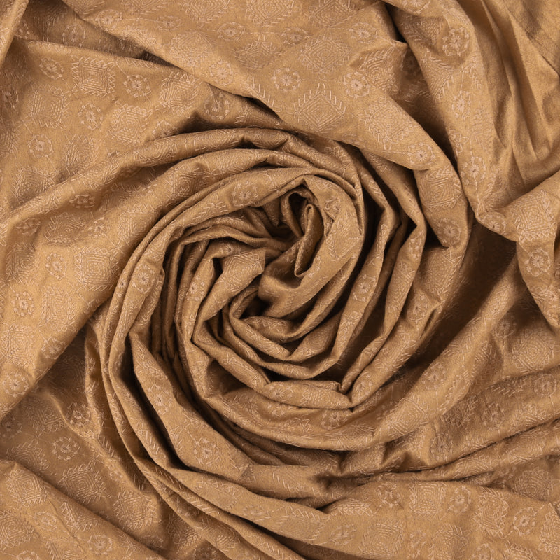 Embroidered Faux Suede - ACADEMY - 001 - Camel