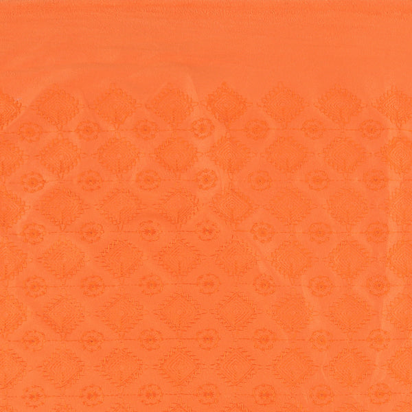 Embroidered Faux Suede - ACADEMY - 002 - Orange