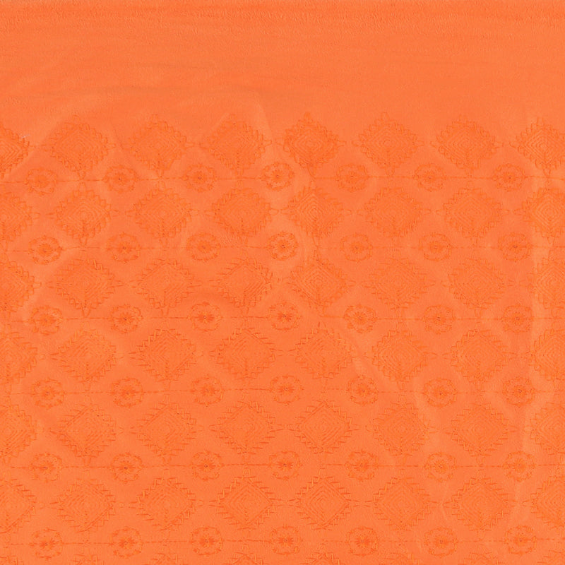 Embroidered Faux Suede - ACADEMY - 002 - Orange