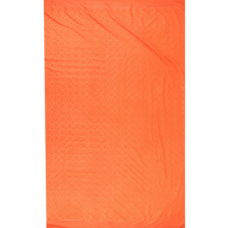 Embroidered Faux Suede - ACADEMY - 003 - Tangerine