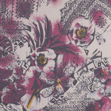 Printed Pure Silk - 003 - Navy & Magenta