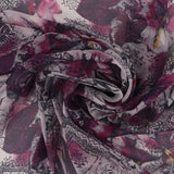 Printed Pure Silk - 003 - Navy & Magenta