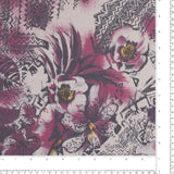 Printed Pure Silk - 003 - Navy & Magenta