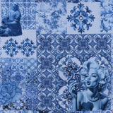 Cotton Voile Print - MARBELLA - 001 - Blue