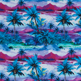 Voile de coton imprimé - <MARBELLA> - 002 - Azur