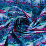 Voile de coton imprimé - <MARBELLA> - 002 - Azur