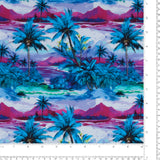 Voile de coton imprimé - <MARBELLA> - 002 - Azur