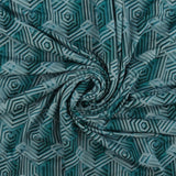Tricot de viscose imprimé - RUMBA - 008 - Sarcelle