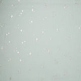 Gaze imprimée métallique - <AVERY> - 002 - Bleu Pâle