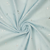 Gaze imprimée métallique - <AVERY> - 002 - Bleu Pâle