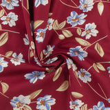 Cotton Poplin Print - WINNIE - 003 - Burgundy