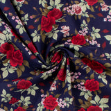 Cotton Poplin Print - WINNIE - 010 - Navy