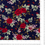 Cotton Poplin Print - WINNIE - 010 - Navy