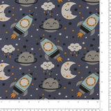 Toile imprimée - NIKKI - 002 - Bleu
