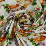Gaze de coton imprimée - <WISTERIA> - 002 - Orange
