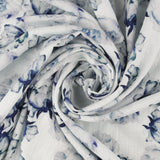 Gaze de coton imprimée - <WISTERIA> - 006 - Marine