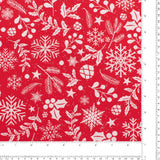 Wide Width Printed Cotton - HOLIDAY TOWN - 004 - Red