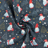 Wide Width Printed Cotton - HOLIDAY TOWN - 005 - Steel Blue