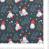 Wide Width Printed Cotton - HOLIDAY TOWN - 005 - Steel Blue