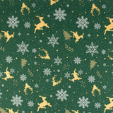 Wide Width Printed Cotton - HOLIDAY TOWN - 007 - Green