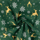 Wide Width Printed Cotton - HOLIDAY TOWN - 007 - Green